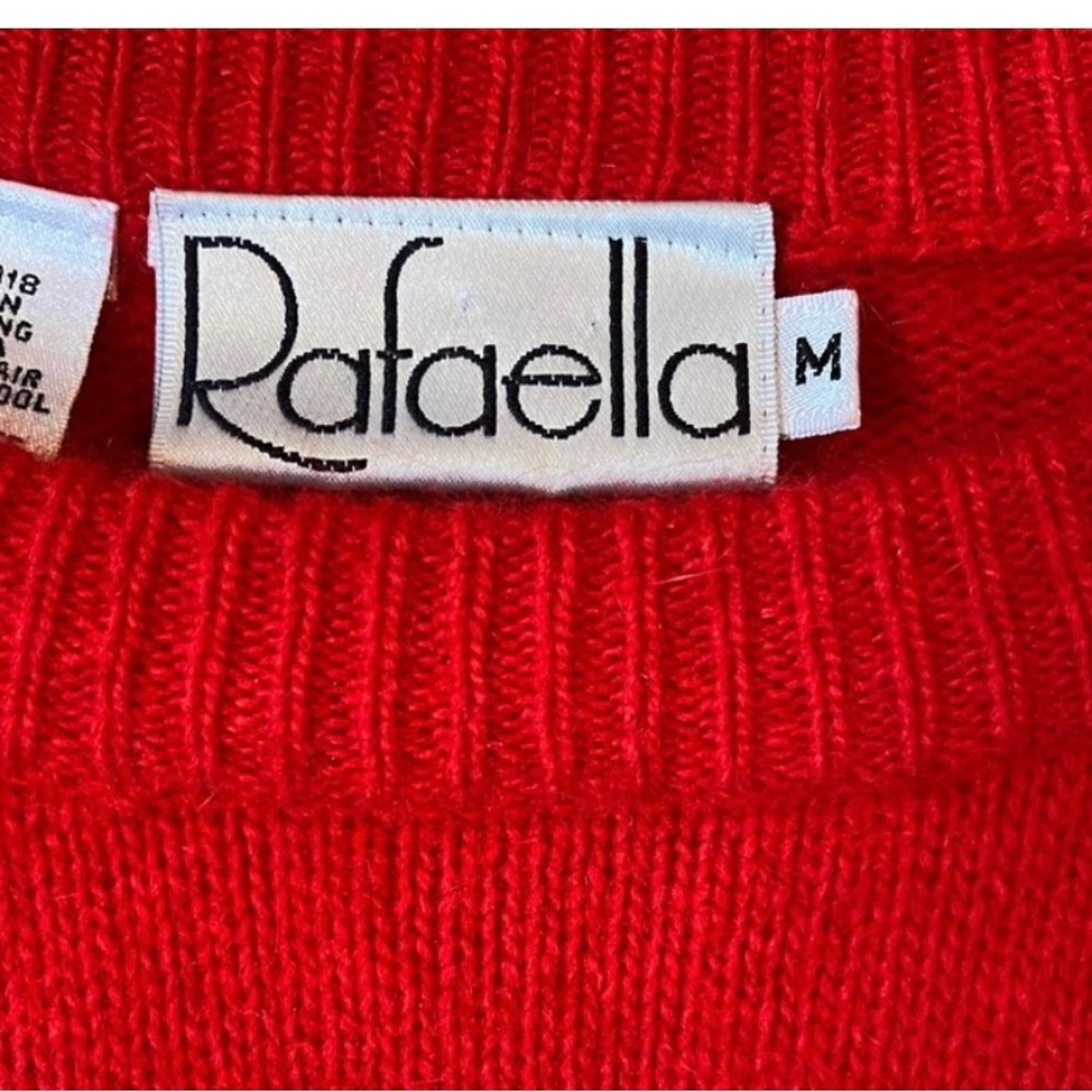 Vintage Angora Rabbit Hair Lambswool Blend Crewneck Cozy Soft Rafaella Sweater - Picture 6 of 8